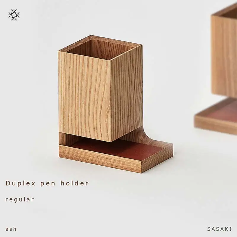 木製ペン立て Duplex pen holder（デュプレックスペンホルダー） regular ash／SASAKI HOKKAIDO WOOD F6S-381