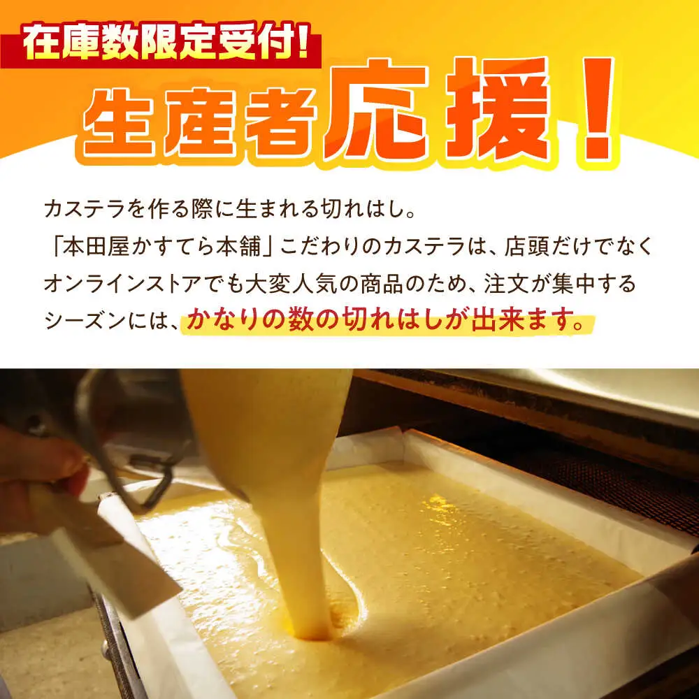 【訳あり】特製 長崎 カステラ 切れはし 5本 セット（約300g×5本）/ 南島原市 / 本田屋かすてら本舗[SAW058]