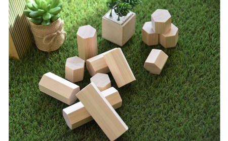 M13S27 木のおもちゃ 東濃ひのきの無塗装ブロック 「ハニーブロック」 