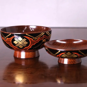 【伝統工芸品】【秀衡塗】煮物椀　秀衡雲紋（黒）けやき 拭き漆【ocy915-key-bk-1】