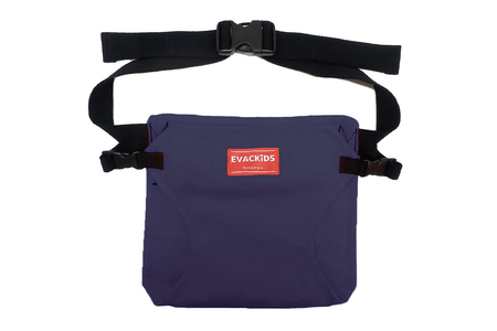 EVACKiDS 非常用チェアベルト（コンパクトタイプ） ネイビー 避難用 緊急 災害用 保育 防災用品 食事 サポート 安全ベルト 収納 ストラップ付 3歳くらい迄 74-BX