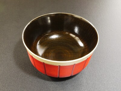 【漆工芸・黄薇彫】小鉢椀（十草柄）／赤027-005