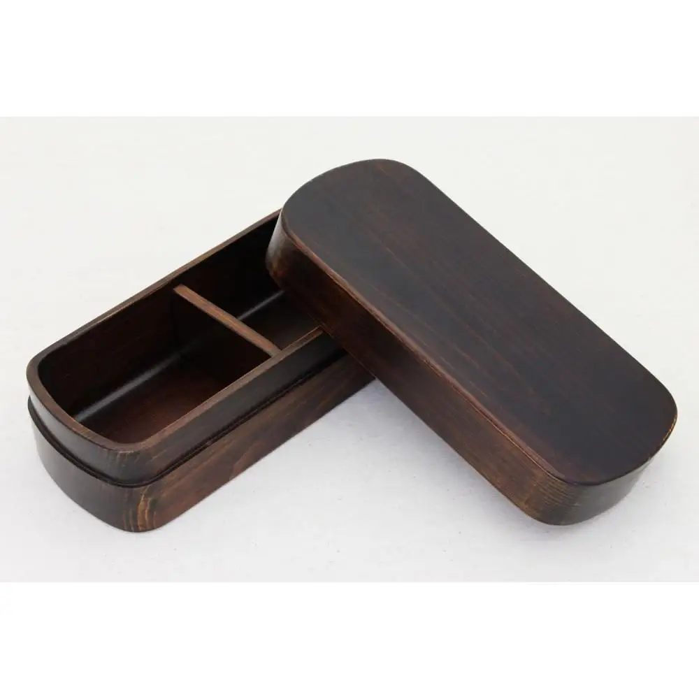 ◇紀州桧弁当箱 タイプS-4 DBR ナノコート 弁当包みセット【オハナ】【TN135】