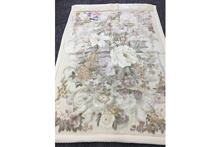 C.R.P加工毛布 2枚合わせマイヤー毛布 シングルサイズ ベージュ 1枚 21508柄 [0617]