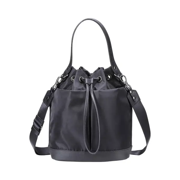 豊岡鞄 TUTUMU sacca Rich S4700RI ブラック/ 巾着型 2WAY BAG ショルダーバッグ 手提げバッグ ショルダベルト付き レディース 高級 おしゃれ バッグ かばん カバン 鞄 ブラック 黒色