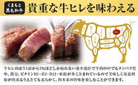【A4～A5】 くまもと黒毛和牛 ヒレステーキ 450g(150g×3枚) 《30日以内に出荷予定(土日祝除く)》熊本県 大津町 黒毛和牛 肉 お肉 和牛 牛 牛肉 A5 A4 ヒレ ステーキ MEAT PLUS