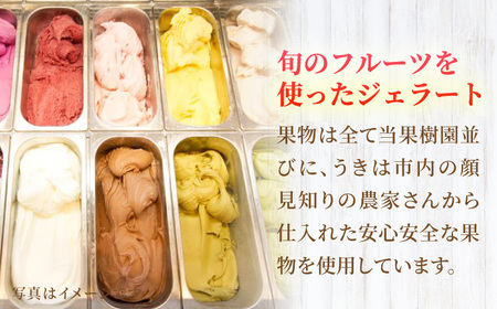 【12回定期便】果樹園が作る 素材の味を楽しめる 旬のジェラート 120ml×8個セット【ソルベッチdoうきは】着色料不使用 ノンホモ牛乳使用 ジェラート アイス 旬 スイーツ 詰め合わせ セット シャーベット ミルク フルーツ デザート 定期便