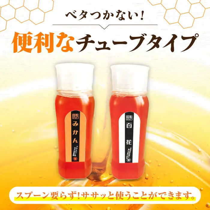 はちみつ チューブ2本セット（百花・みかん）各500g [APBO003] はちみつ