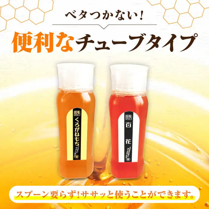 はちみつ チューブ2本セット（百花・くろがねもち）各250g [APBO011] はちみつ