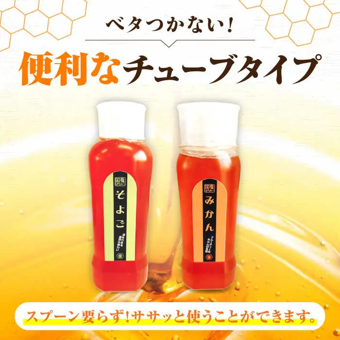 はちみつ チューブ2本セット（みかん・そよご）各250g [APBO012] はちみつ