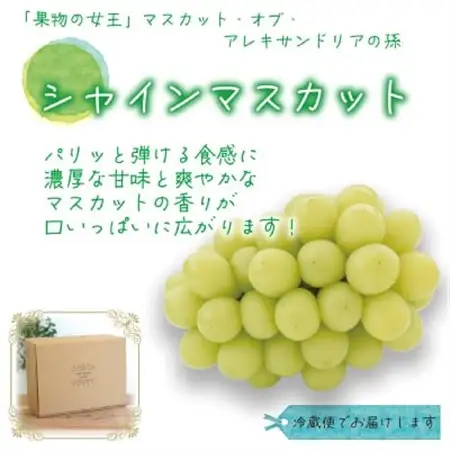 岡山　花笑み農園の『シャインマスカット』優品　約2kg(3～5房)　S-2優【配送不可地域：離島・北海道・沖縄県】【1593497】