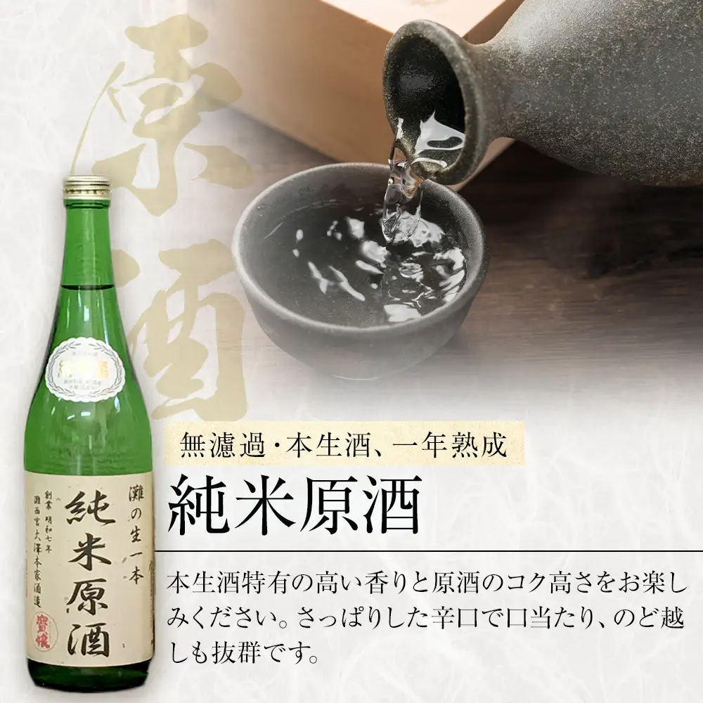 純米原酒 ＜無濾過本生酒＞純米原酒720ml3本セット