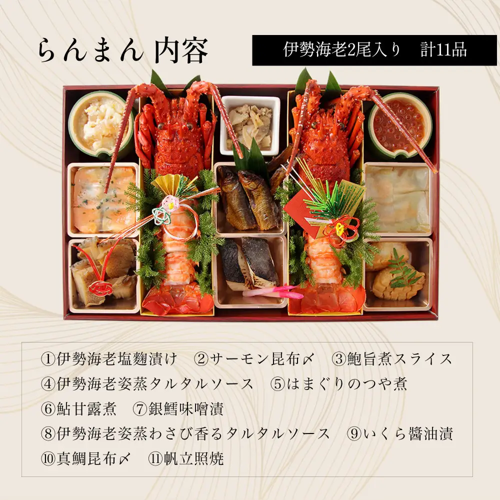 おせち 中納言特製 お魚たっぷり伊勢海老おせち『らんまん』(冷凍)