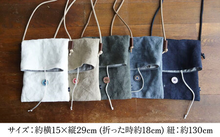 【ダークモカ】【紐：黒】リネン帆布のスマホショルダー スマホショルダーバッグ スマホ 帆布 リネン バッグ バック 斜め掛け シンプル ナチュラル【Jonico.handwork】 [AKGD002-23]