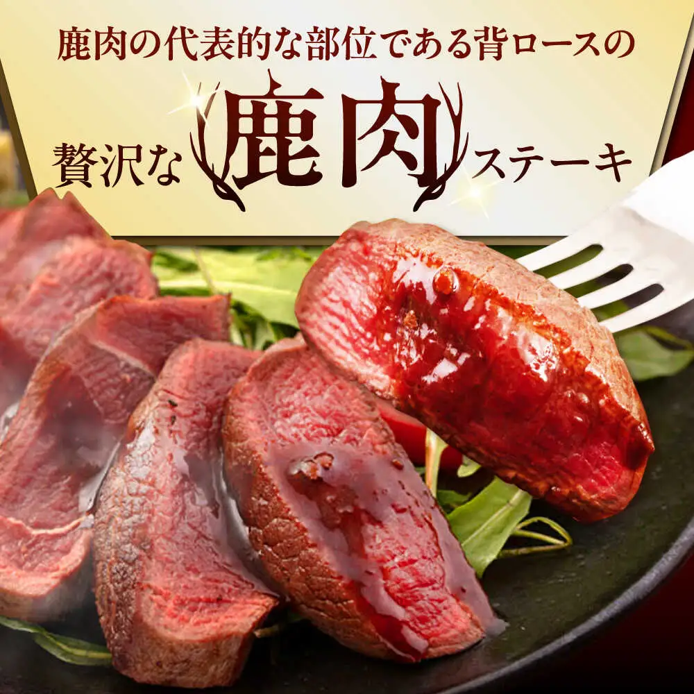 【全3回定期便】鹿肉 背ロース 2枚  ジビエ 赤身 冷凍配送 [AJAO068]