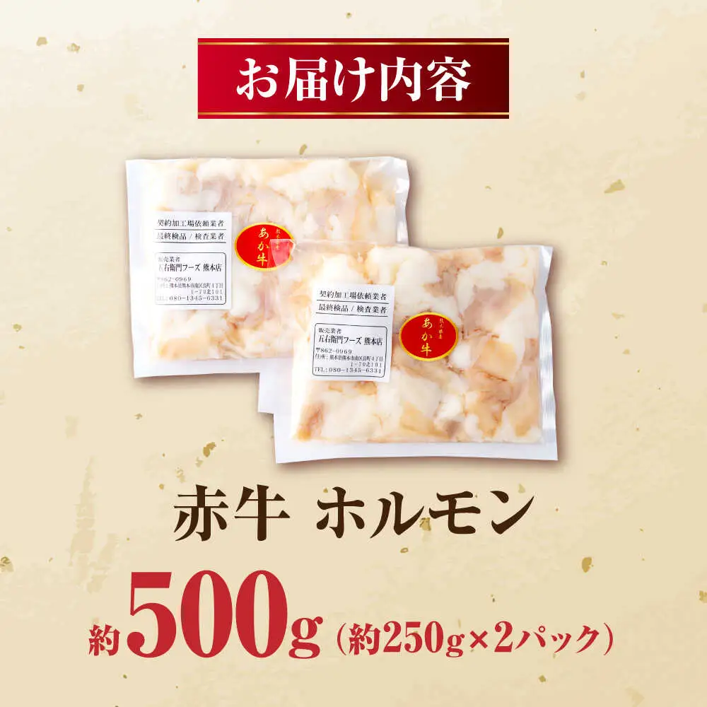 赤牛 ホルモン 500g（250g×2パック） ホルモン 牛肉   [AYBV040]