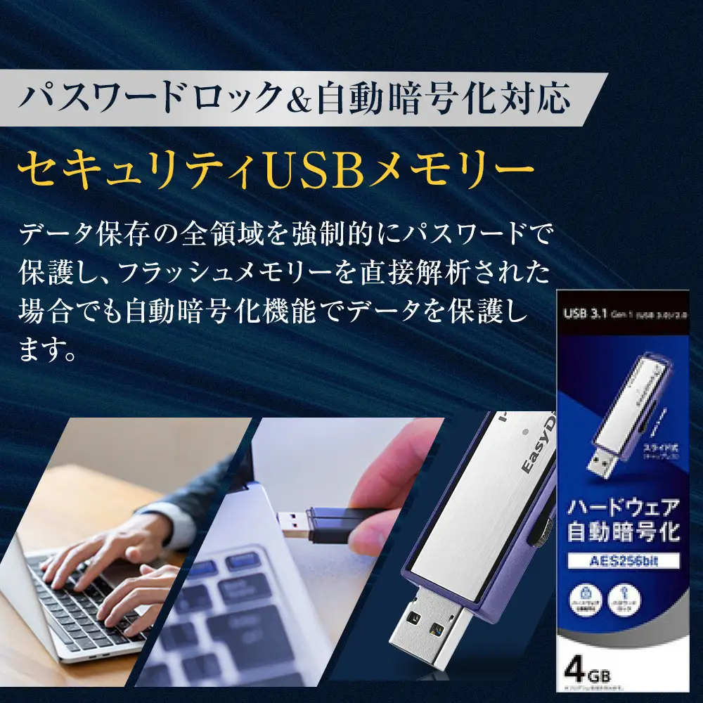 I-O DATA 【ED-E4/4GR】パスワードロック&自動暗号化対応セキュリティUSBメモリー 4GB