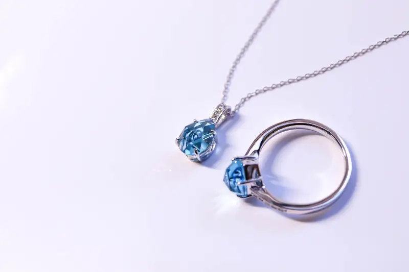 K18WG スイスブルートパーズ ローズカット ダイヤモンドネックレス MINAMOセッティング VO0073PK18WG