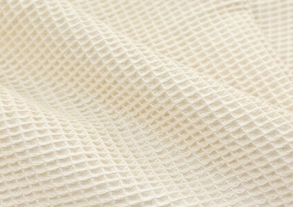 三井毛織 洗える シルク 綿 厚手 ワッフル ケット シングル 140x200cm ナチュラルホワイト色 日本製