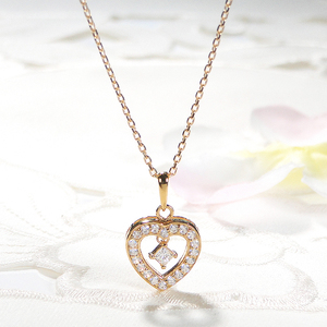 ネックレス K18YG イエローゴールド ダイヤモンド 0.38ct ハート ペンダント 揺れる プリンセスカットダイヤ 18金 ジュエリー【f252-k18yg-p】 ALPAZ137
