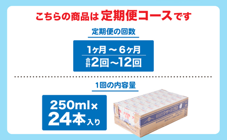 【定期便 2ヶ月毎：6回】大阿蘇牛乳 250ml 1回あたり24本入り  常温保存 大阿蘇牛乳 熊本牛乳 成分無調整牛乳  ロングライフ牛乳