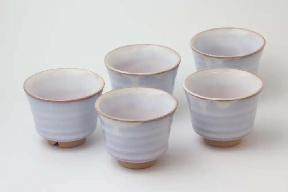 萩焼 萩むらさき朝顔茶器揃