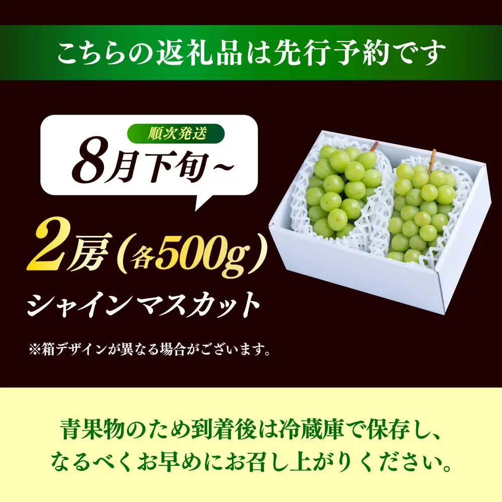 シャインマスカット2房(約1kg) [ARET005] シャインマスカット