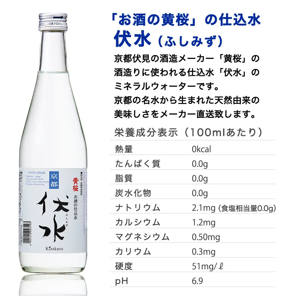 【黄桜】お酒の仕込み水「伏水」瓶 (500ml×12本入)