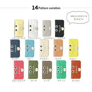 【 クロコ型モンスタースマホ / 全14色 】 Lサイズ 思わず誰かに見せたくなるモンスタースマホケース【 iphone / android 】 iPhone15 カバー 型押し ホール加工可 ビビットピンク