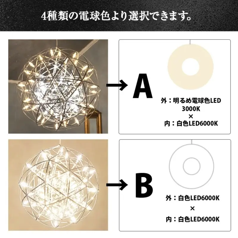【でんらい】LEDペンダントライト シリウス30cm×ヴィーナス50cm P038-mix [172C06]