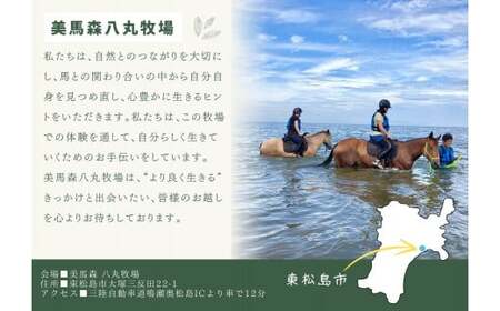 海での乗馬体験 ～ 初心者向け ～ オーシャンライディング  ペア チケット 乗馬 初心者向け 体験 海中乗馬 アクティビティ レジャー 夏休み 旅行 馬 ふれあい ペア八丸牧場  宮城県 東松島市 オンラインワンストップ 申請 自治体マイページ