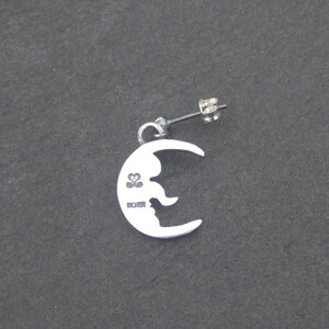 moon pierce ムーン ピアス ｜ シルバー アクセサリー 月 モチーフ 925 ハンドメイド ジュエリー アクセ ファッション 人気 シンプル ギフト プレゼント 年末年始 お中元 お歳暮 内祝い 快気祝い