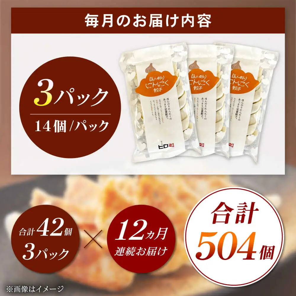 【全12回定期便】【3パック】餃子屋ヒロの ほんのりにんにく餃子 ぎょうざ[BDAS015]