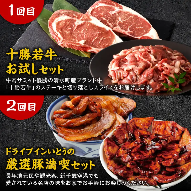 清水町のお肉大満喫定期便 【佐藤さんち 神居牛 炭火焼き 味付き ブランド牛 食べ比べ 牛肉 豚肉 鶏肉 北海道 清水町】_S999-0024-20260623
