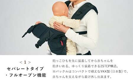 【ラッキーインダストリーズ】日本製 抱っこひも アンジェレッテ クアトロエアー3.2（angelette Quattro Air 3.2）ブラック F21U-123
