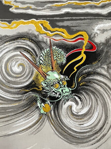 ［伝統工芸］武者絵掛け軸：龍虎（名入れなし）