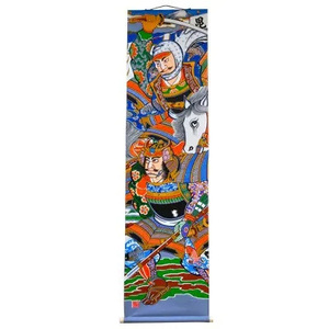 [伝統工芸]武者絵(上杉謙信の掛け軸)高さ180cm≪武者 武士 アート インテリア 壁掛け プレゼント≫