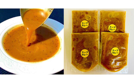 冷凍 スープ カレー ルーのみ 4食 セット ／ 2パック 計約1.2kg  カレー スープ 冷凍 福岡県 筑後市