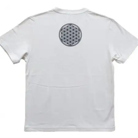 Tシャツ フラワー・オブ・ライフ 麻炭 ヘンプ生地 (半袖 Mサイズ)【1621246】