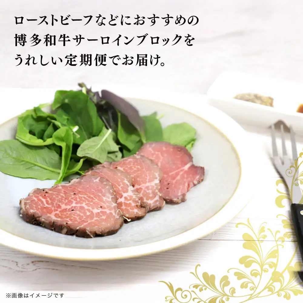 博多和牛 サーロインブロック 定期便全12回 計約6kg(約500g×12回)