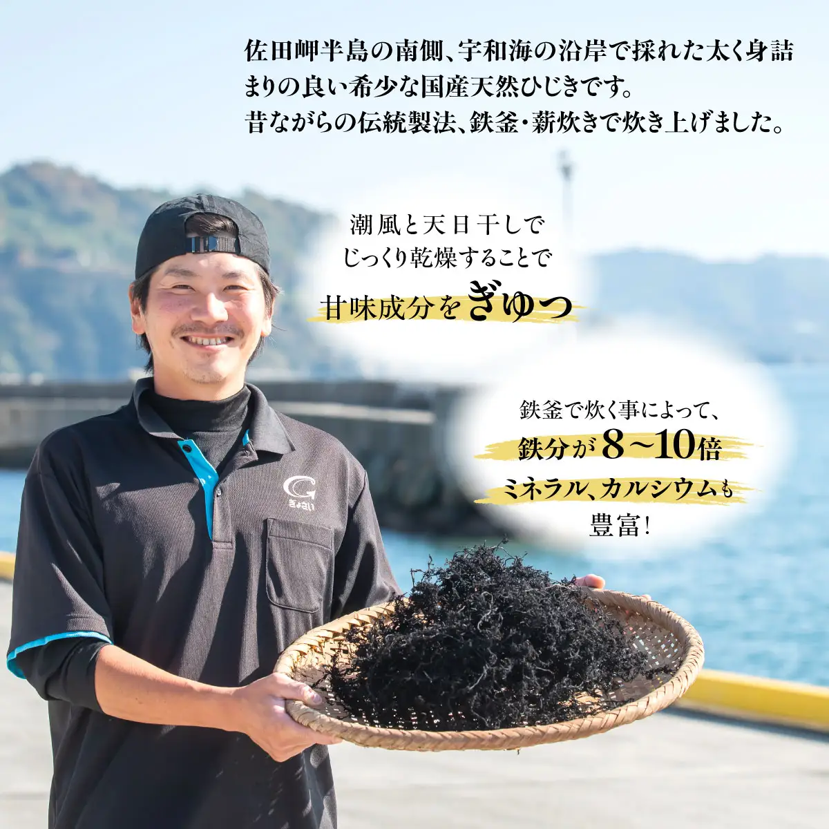【2026年3月中旬以降順次配送】薪炊き 鉄釜ひじき 40g×5袋 計200g 愛媛県佐田岬産 ※離島への配送不可 IKTAL001 | ひじき