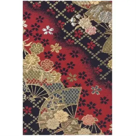 千糸繍院　御朱印帳　紅扇桜　西陣織　金襴装丁　48ページ　大判　1冊【1519873】