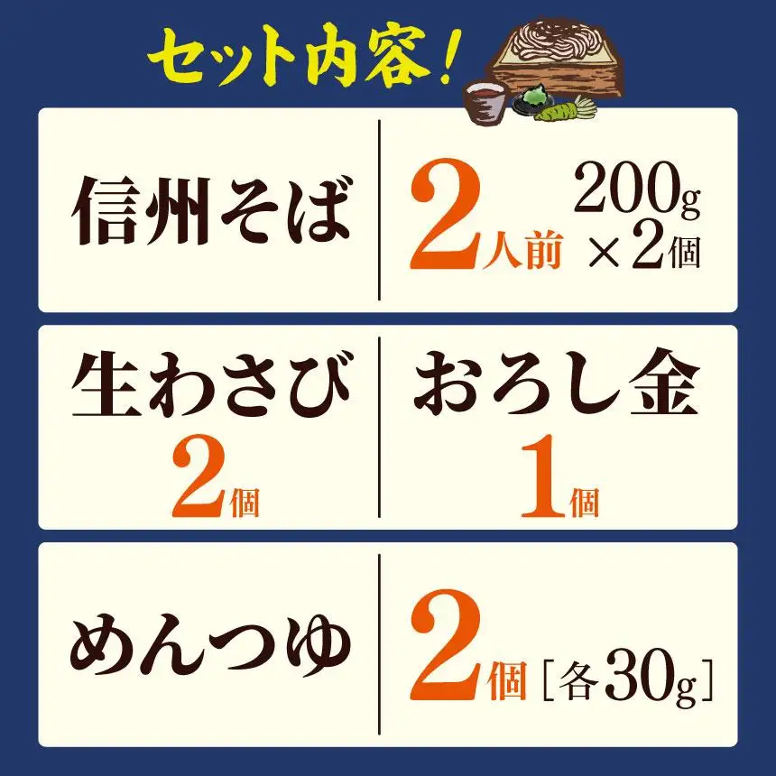 安曇野産わさび付きそばセット(めんつゆ、おろし金付き)