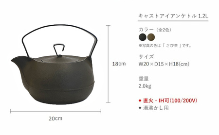 キャストアイアンケトル 南部鉄器 1.2L グッドデザイン賞受賞  IH対応 南部鉄器 株式会社壱鋳堂