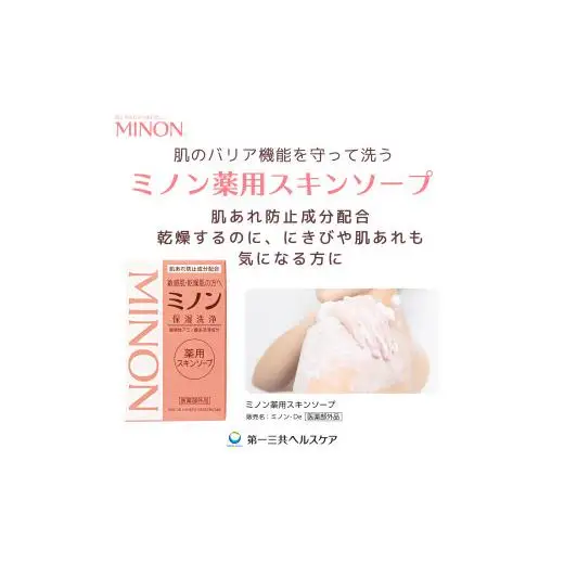 ミノン薬用スキンソープ　10個 / 敏感肌 乾燥肌 薬用スキンソープ 薬用スキン石鹸 石鹸 せっけん ボディケア スキンケア 日用品 ミノン 第一三共ヘルスケア 千葉県 匝瑳市 送料無料