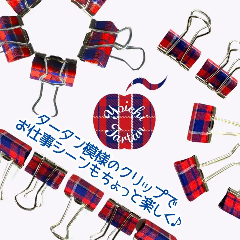播州織 Yoichiタータン【ダブルクリップ】５個入_Y034-0104