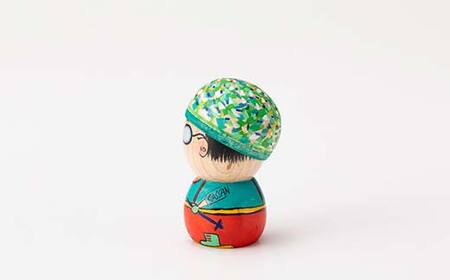 FYN6-124 ＜菊摩呂こけし工房＞月山夏スキーこけし (志田菊宏 創作こけし) 手作り ハンドメイド 工芸品 伝統 こけし インテリア 置物 山形県 西川町 月山
