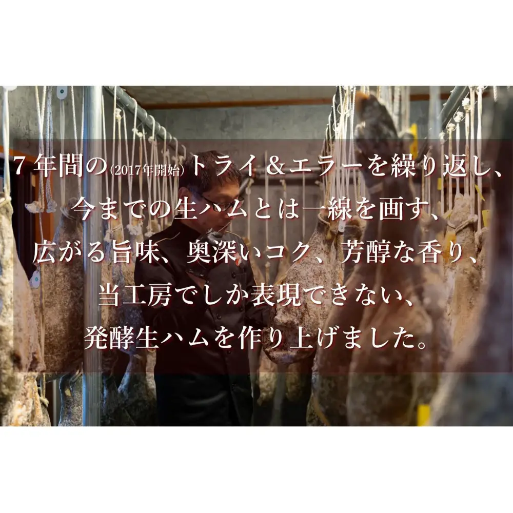 国産生ハム 小豆島発酵ハム 19か月以上発酵熟成【骨付き原木1本】6kg （生ハム台とナイフ付き）