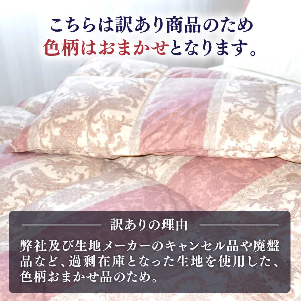 【訳あり】 色柄おまかせ クイーン 羽毛合掛けふとん シルバープリンセスダック ダウン90% ダウンパワー400dp 《壱岐市》 【富士新幸九州】 [JDH121] 掛け布団
