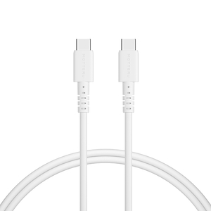 しなやかで絡まない シリコンケーブル 急速充電 データ転送対応 USB-C to USB-C iPhone16e 16 15 Android各種 1m カラバリ全8色 2年保証（MOT-SCBCCG100） エアリーホワイト 【 MOTTERU ガジェット 充電ケーブル スマホケーブル 海老名市 】